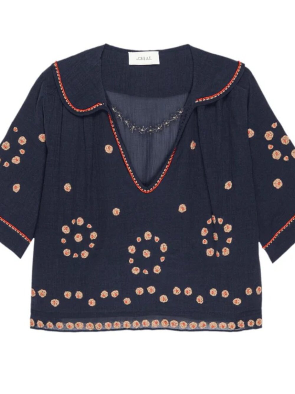 THE GREAT. beaded sailor top